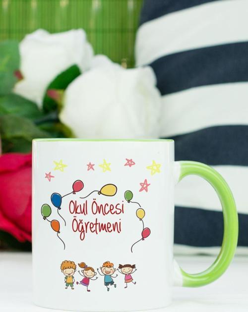 Okul Öncesi Öğretmeni Kupa Bardak Yeşil