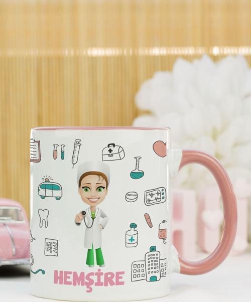 Hemşire Kupa Bardak Pembe