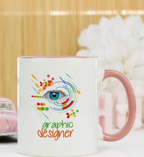Graphic Designer Kupa Bardak Pembe