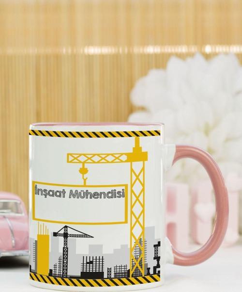 İnşaat Mühendisi Kupa Bardak Pembe
