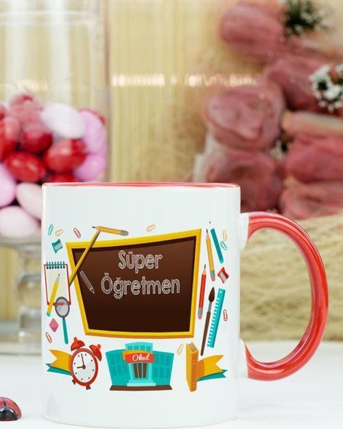 Süper Öğretmen Kupa Bardak Kırmızı