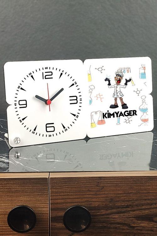 Kimyager Ahşap Masa Saati