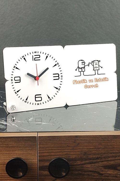 Plastik Ve Estetik Cerrah Ahşap Masa Saati 001