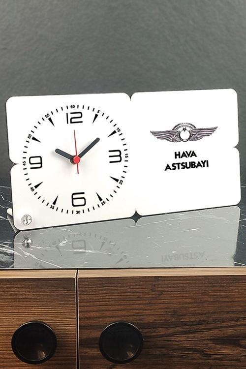 Hava Astsubayı Ahşap Masa Saati