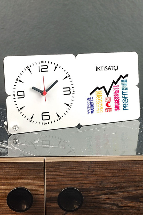 İktisatçıya Hediye Ahşap Masa Saati