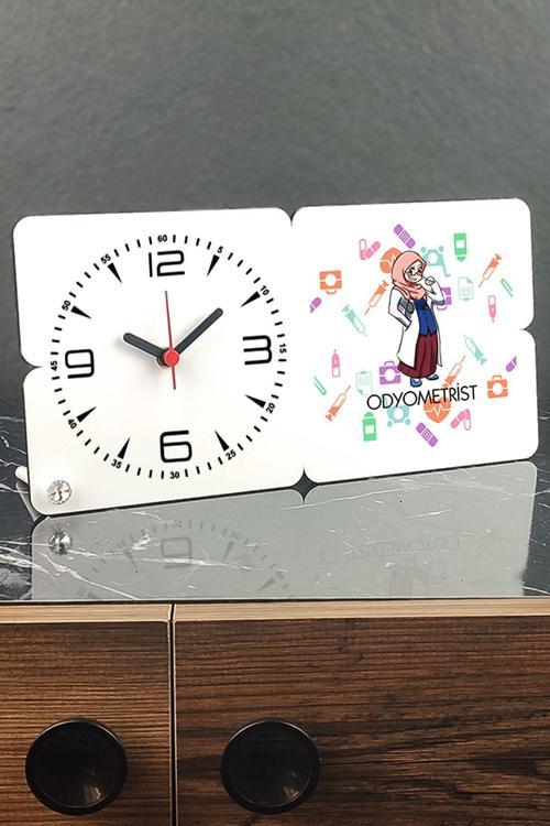 Odyometrist Ahşap Masa Saati 001