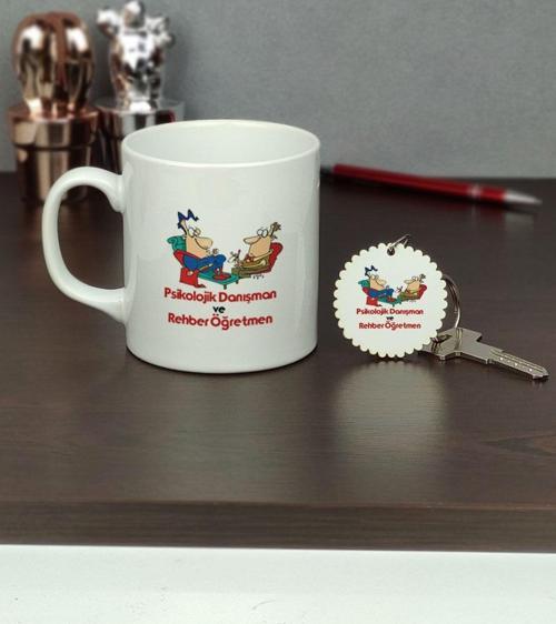 Psikolojik Danışman Ve Rehber Öğretmen Kupa Bardak Ve Anahtarlık Set