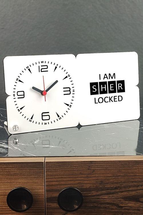 I Am Sherlocked Ahşap Masa Saati 001