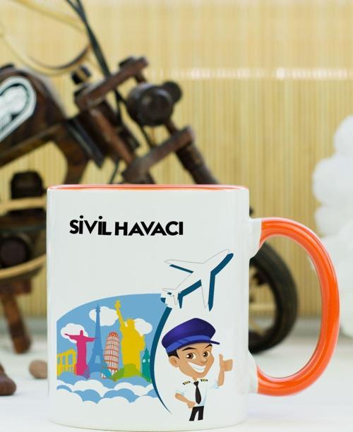 Sivil Havacı Kupa Bardak Turuncu