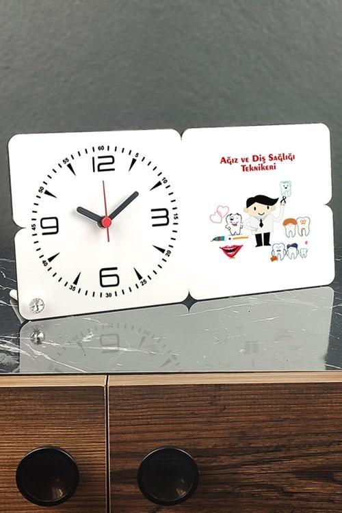 Ağız Ve Diş Sağlığı Teknikeri Ahşap Masa Saati 002