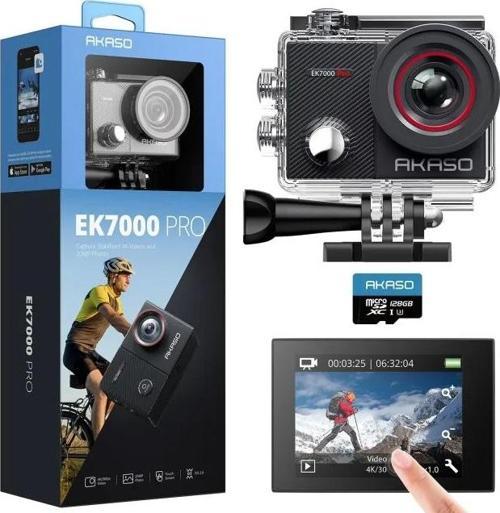 EK7000 Pro 4K Dokunmatik Ekran Sualtı Aksiyon Kamerası With 128GB MicroSD Card