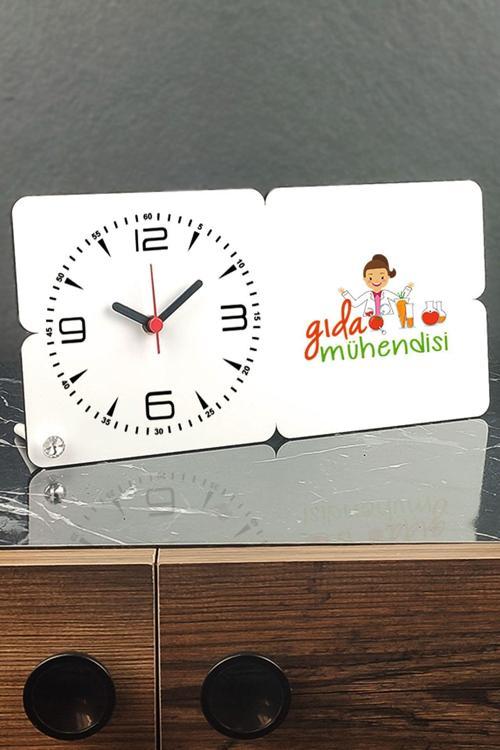 Gıda Mühendisine Hediye Ahşap Masa Saati