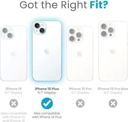 iPhone 15 Plus Kılıf Transparan Simli