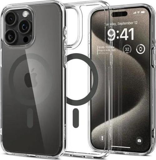 Manyetik Ultra Hybrid MagFit iPhone 15 Pro Max Kılıf Graphite