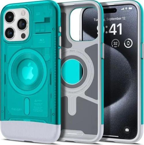 iphone 15 Pro Manyetik Klasik C1 MagFit Kılıf Bondi Blue