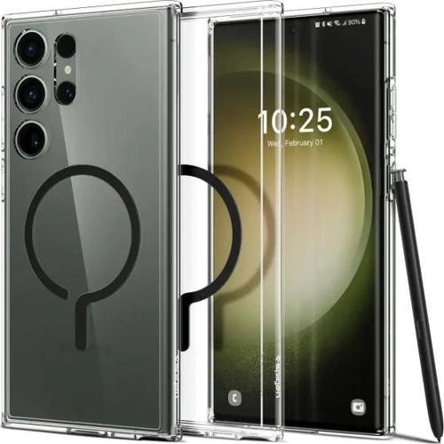 Ultra Hybrid OneTap Metal Ring Galaxy S23 Ultra Kılıf - Black Black