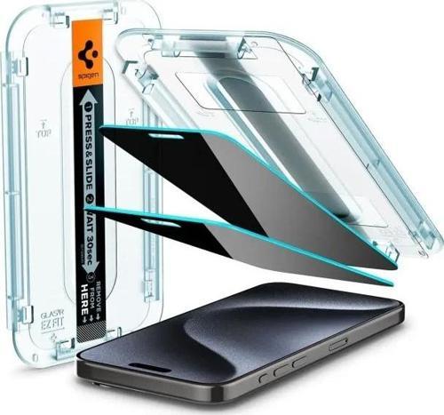 iPhone 15 Pro Temperli Gizli Cam Ekran Koruyucu - 2'li Paket
