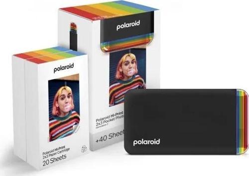 Hi-Print - Bluetooth Fotoğraf Yazıcısı ve Kağıt İkili Paketi Siyah
