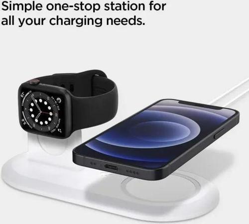 MagFit Duo 2in1 MagSafe & Apple Watch ile Uyumlu Stand Dock Ünitesi Beyaz
