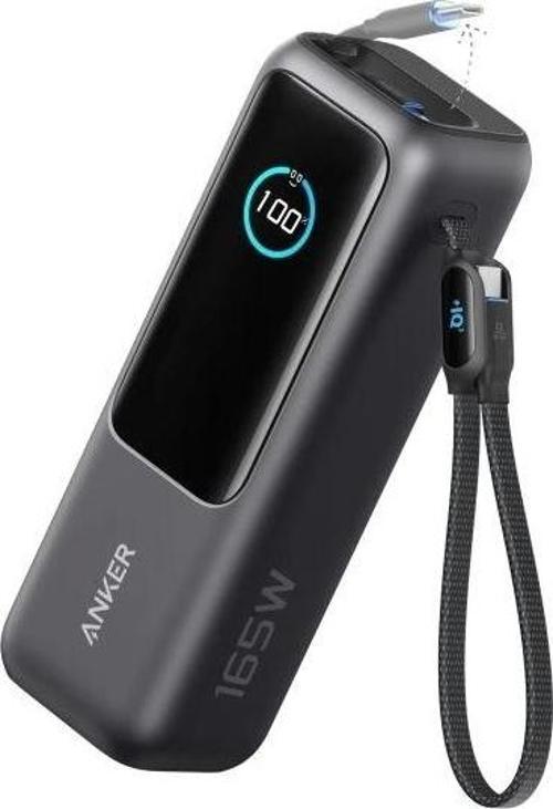 Dizüstü Bilgisayar Power Bank (25K, 165W, Dahili ve Geri Çekilebilir Kablolar) - Siyah