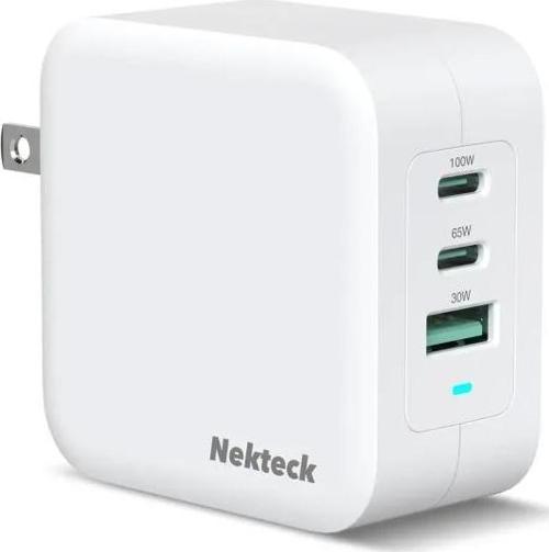 GaN Şarj Cihazı 100W USB C Şarj Cihazı 3 Bağlantı Noktalı White