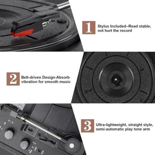 Vinil Plak Çalar Kablosuz Pikap  BLUE