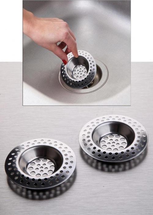 Metal 2'li Lavabo Süzgeci Paslanmaz Metal Süzgeç