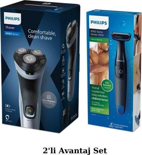 Shaver 3000X Series Islak Kuru Sinek Kaydı Elektrikli Tıraş Makinesi - Vücut Tıraş Makinesi