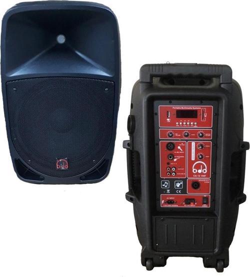 CA-12 VHF EL-YAKA TELSİZLİ 12İNÇ 800 WATT TAŞINABİLİR HOPARLÖR