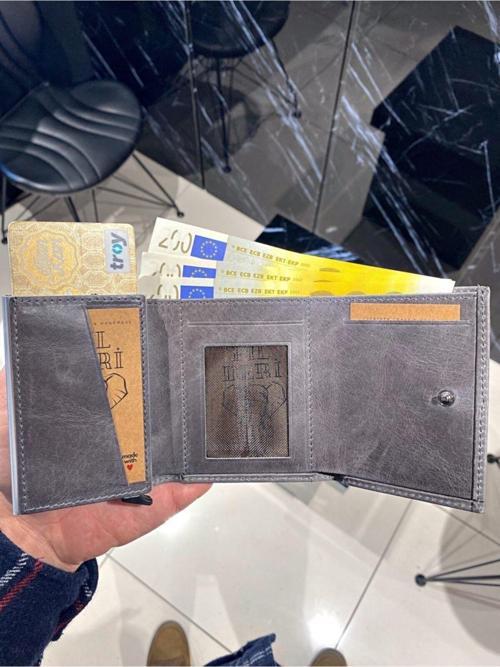 Hakiki Deri Cüzdan Mekanizmalı