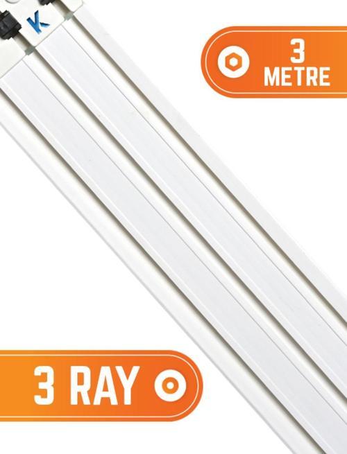 3 Metre 3 Raylı Birinci Sınıf Polyester Kalın Perdeler Için Tutucu Ray Korniş - Lüks 1. Sınıf Beyaz 300 cm