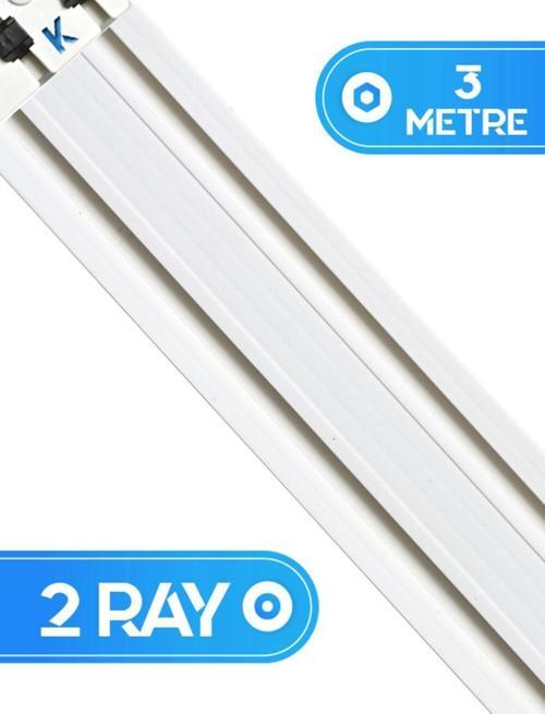 1. Sınıf Perde Rayı - 2 Raylı Polyester Perde Tutucu Korniş - 3 Metre (300 Cm) Beyaz 300 cm