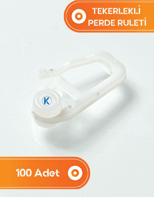 100 Adet Korniş Perde Rayı Tekerlekli Perde Ruleti Beyaz 40x60 cm