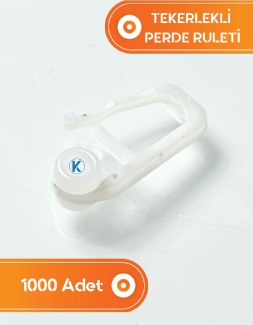 1000 Adet Korniş Perde Rayı Tekerlekli Perde Ruleti Beyaz 40x60 cm