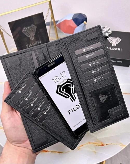 Telefon Bölmeli Mıknatıslı Çok Bölmeli Cüzdan Ve Kartlık Eskitme Deri 2047