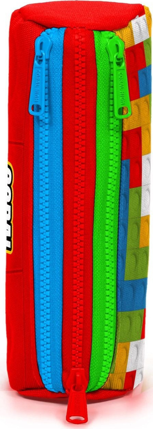 Coral High Kids Renkli Blok Desenli Üç Bölmeli Kalem Çantası 22091 2