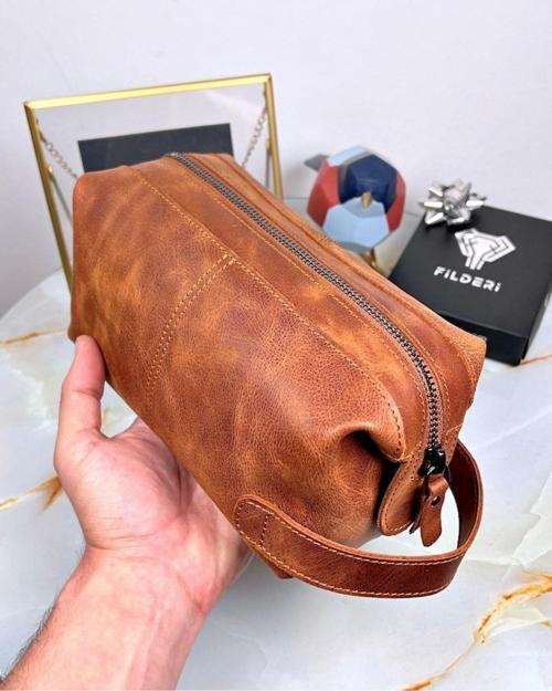 Premium Elite El Çantası Tutma Bantlı Hakiki Deri 2057