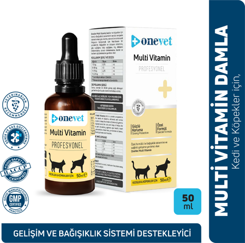 Multi Vitamin Damla 50 ml Kedi Ve Köpekler Için Kemik Ve Kas Gelişimi Destekleyici Vitamin Takviyesi