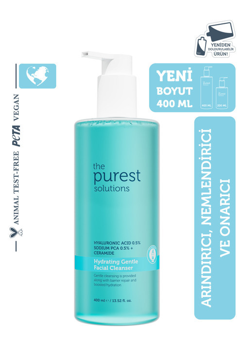 Kuru ve Karma Ciltler İçin Nemlendirici Ve Bariyer Onarıcı Hyalüronik Asit Yüz Temizleme Jeli 400 ml