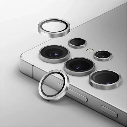 Samsung S25 Plus İle Uyumlu Darbeye Dayanıklı Safir Kamera Lens Koruyucu Gümüş