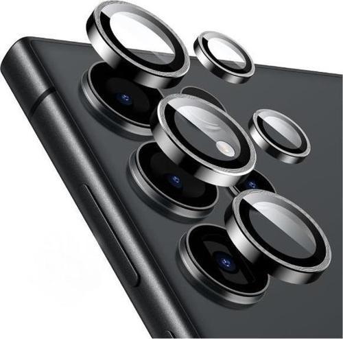Samsung S25 Plus İle Uyumlu Darbeye Dayanıklı Safir Kamera Lens Koruyucu Siyah