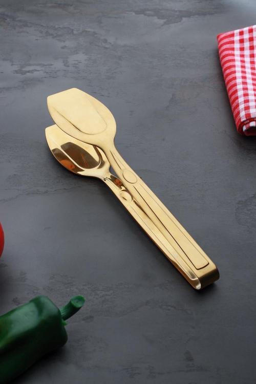 Güvenplast 12185 Çelik 24 Cm Gold Pasta Maşası