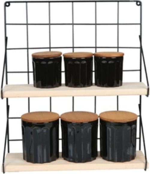 Ikı Katlı Duvar Rafı-Siyah