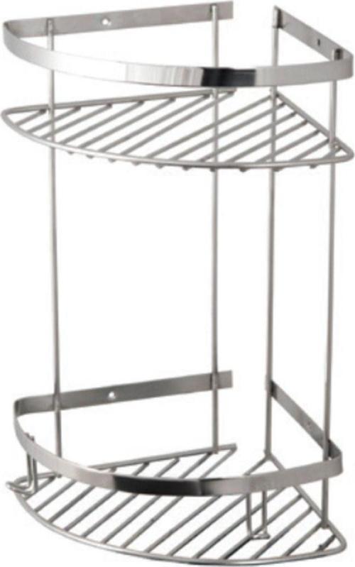 Paslanmaz İkili Köşe Şampuanlık 18X18 Cm