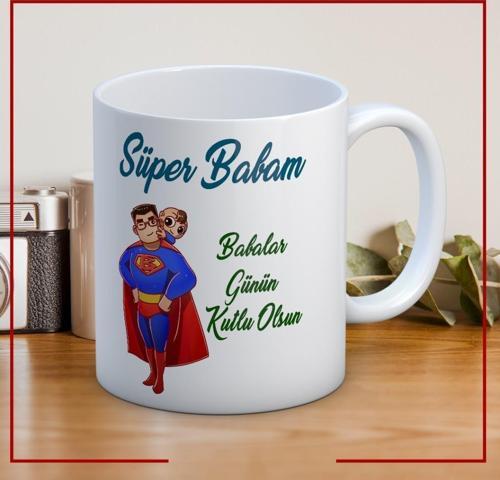 Süper Babam Baskılı Babalar Günü Kupa Bardak Kahve Kupa Bardak Mod2