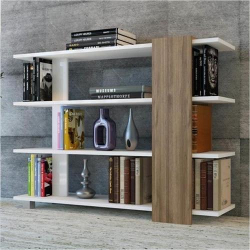 Kitaplık Su 3 Raflı Beyaz Teak