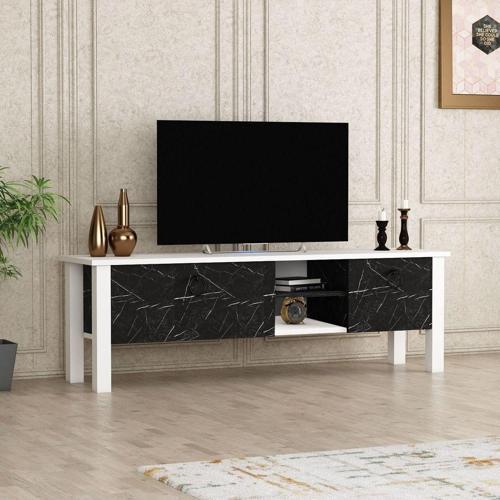 Tv Sehpası Rüya Beyaz Mermer Desen 140 Cm