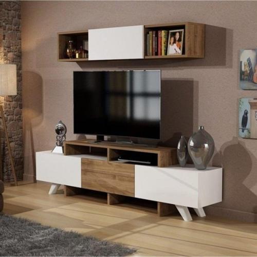 Tv Ünitesi Alwin Beyaz Ceviz 150 Cm