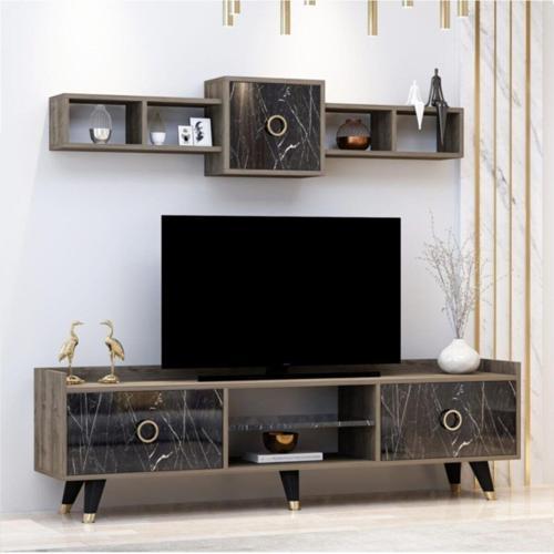 Tv Ünitesi Greek Ceviz Siyah Mermer 180 Cm