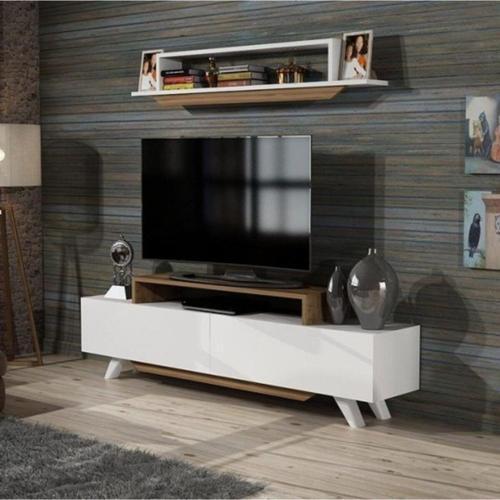 Tv Ünitesi Herry Beyaz Ceviz 150 Cm